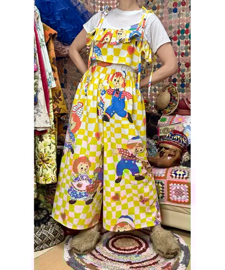 ♥70sパッチワーク70sVintageパッチワークサロペットパンツ♥ ♥70sパッチワーク70sVintageパッチワークサロペットパンツ