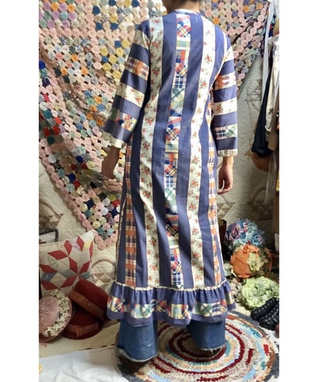 patchwork print dress