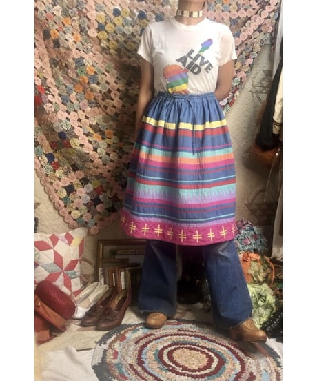 patchwork cotton skirt
