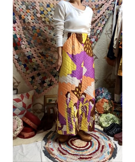 oriental print quilting skirt