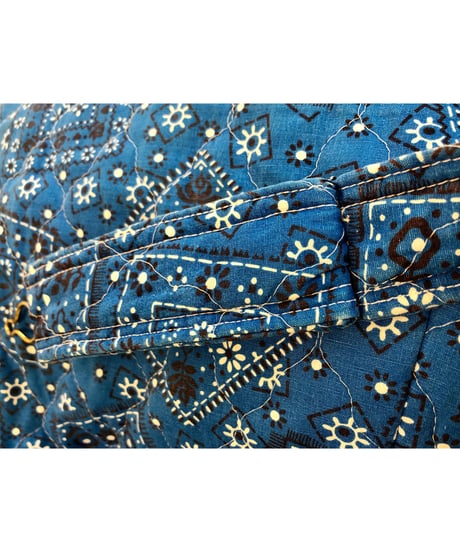 70s bandana print quilting salopette