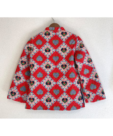 70s heart motif quilting jacket