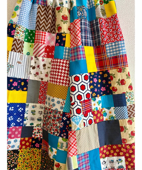 patchwork super wide leg pants