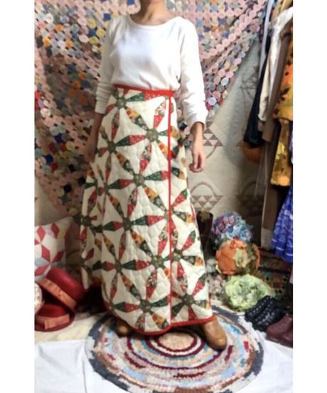 patchwork print quilting wrap skirt