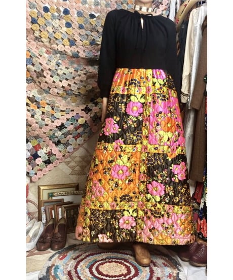 1960's flower quilting one-piece
