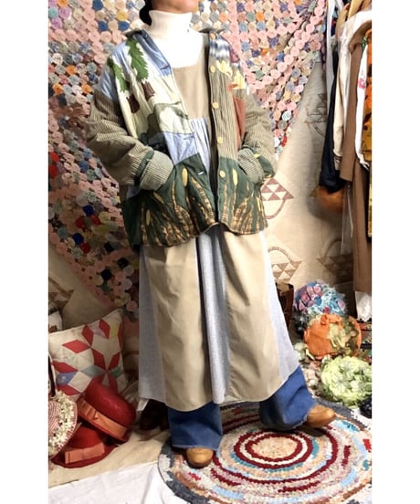 patchwork animal motif quilting jacket