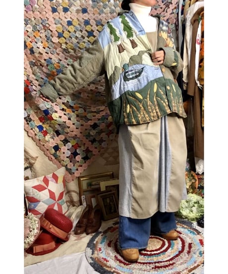 patchwork animal motif quilting jacket
