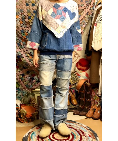 denim patchwork quilt remake tops