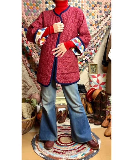 patchwork print quilting jacket
