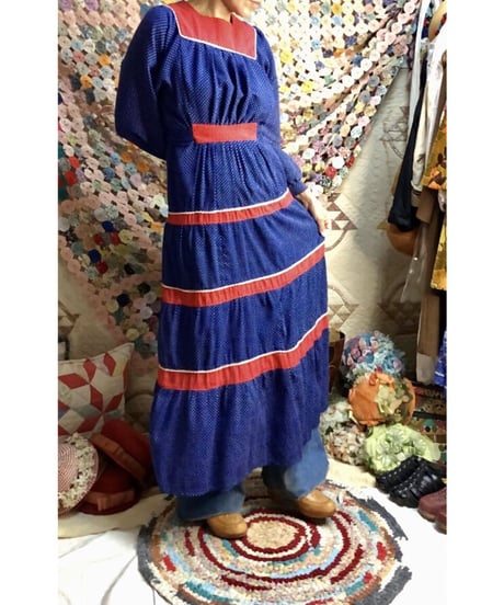 70's polka dots tiered dress