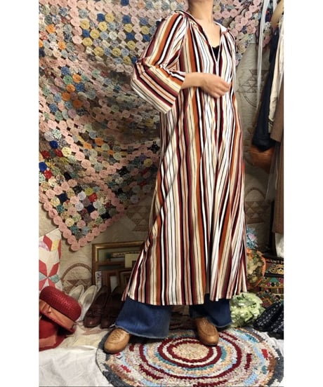 1960-70's stripe pile one-piece