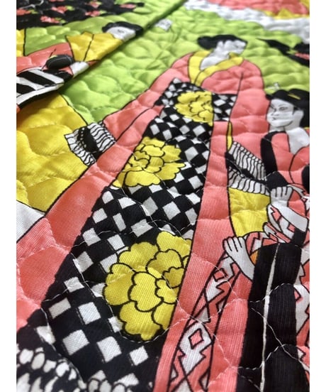 1960's oriental print quilting skirt