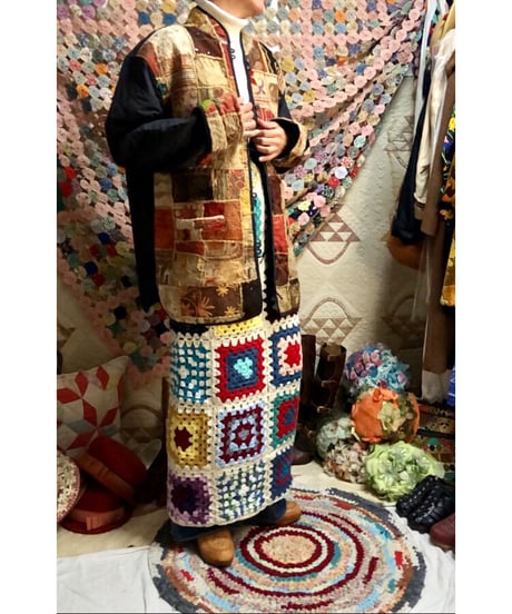 patchwork embroidered quilting jacket