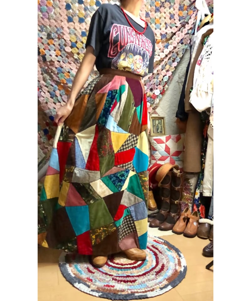 70s crazy quilt skirt | Quilt