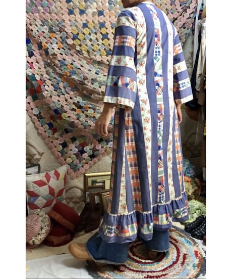 patchwork print dress