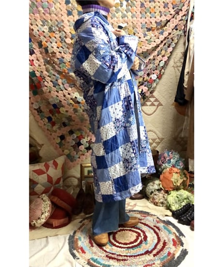patchwork print quilting coat