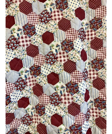 70s  patchwork print quilting skirt