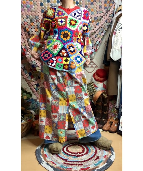 granny square pullover tops