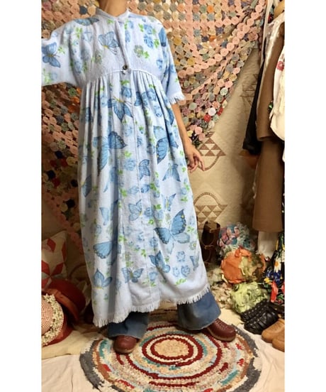 70s butterfly pile dress
