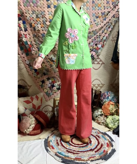 70's flower patch shirt