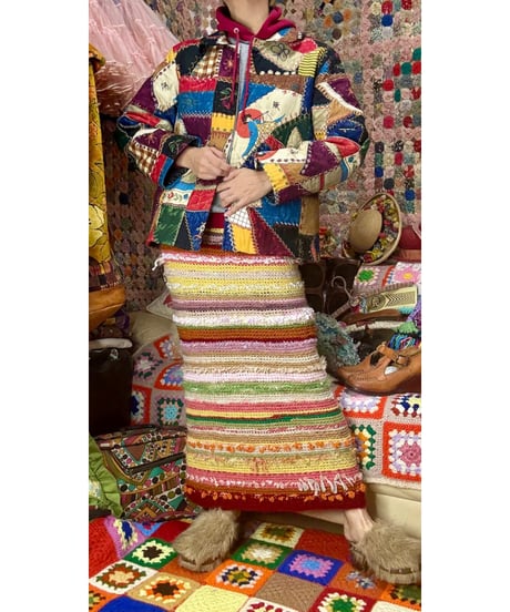 unique crazy quilt print jacket
