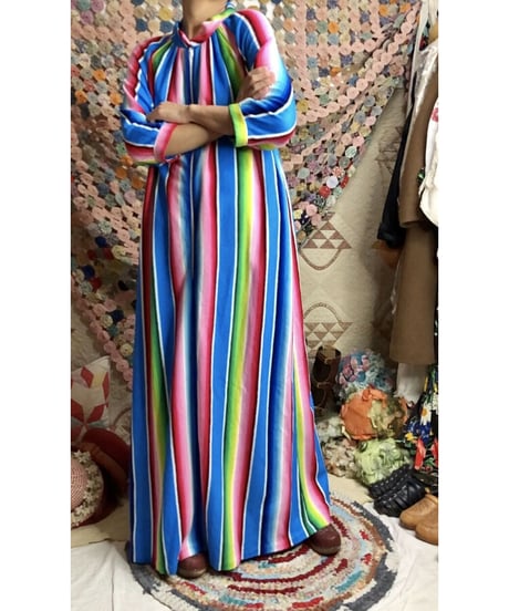 70s multicolored stripe dress