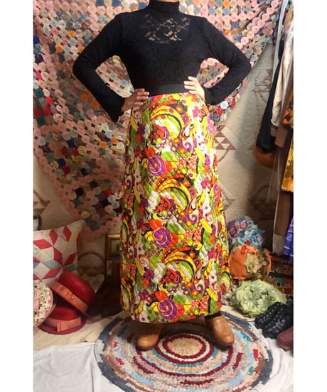 60's psychedelic quilting skirt