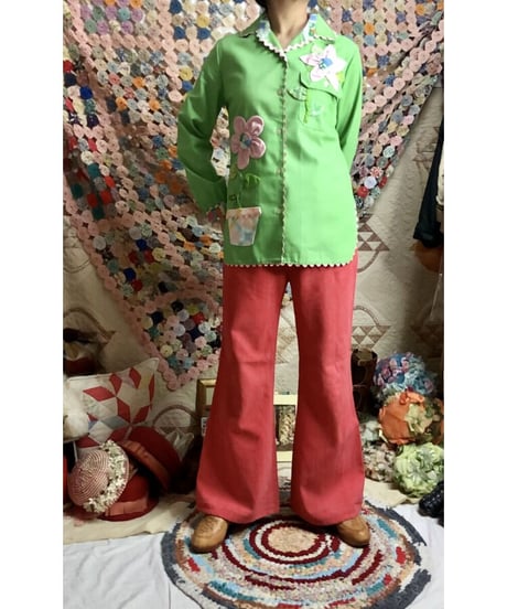 70's flower patch shirt