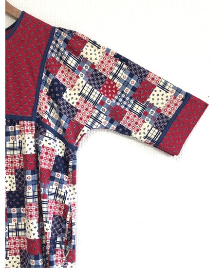 patchwork print dress