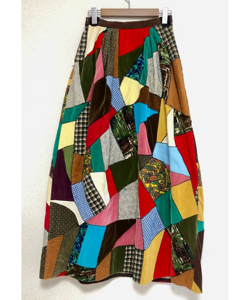 70s crazy quilt skirt | Quilt