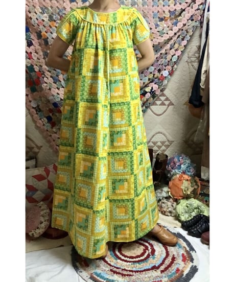 70's patchwork print dress