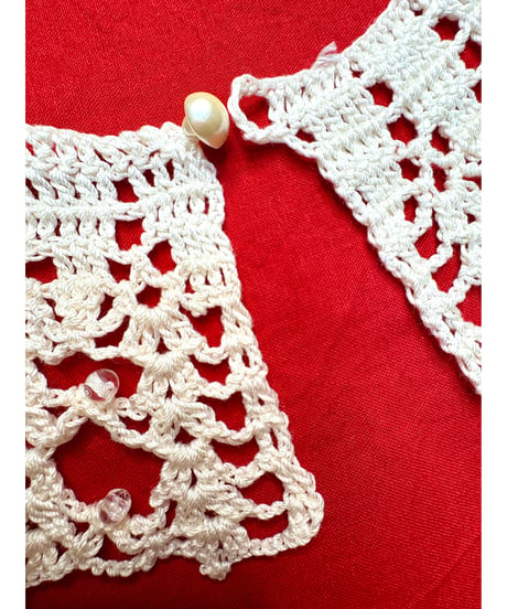 clear beads crochet collar