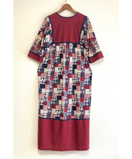 patchwork print dress