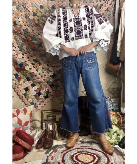 vintage croatian embroidered blouse