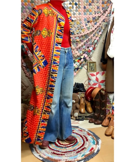 60s paisley quilting dress
