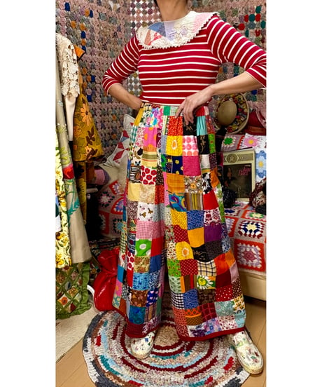 patchwork super wide leg pants