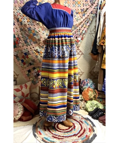 60's psychedelic pattern maxi skirt