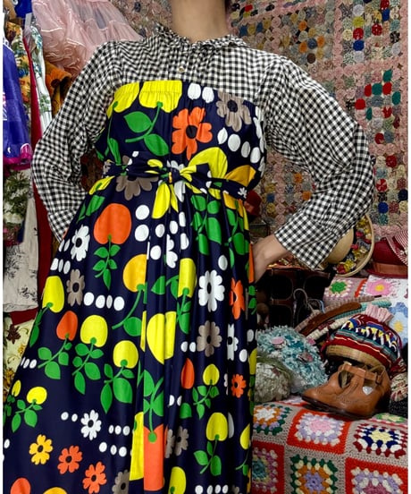70s fruits & flower skirt