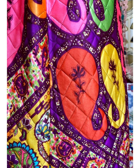 70s paisley quilting skirt