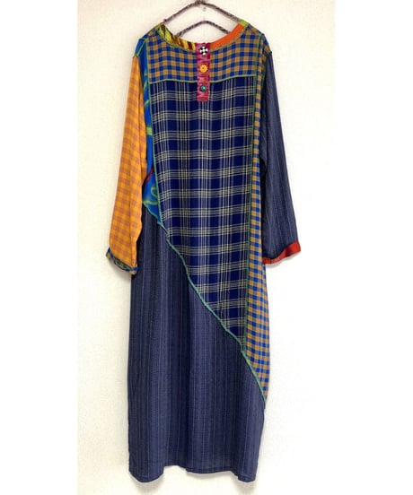 plaid beads rayon dress