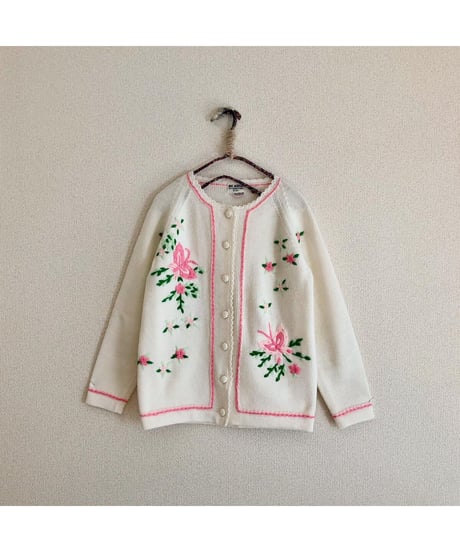 1960's embroidered butterfly cardigan