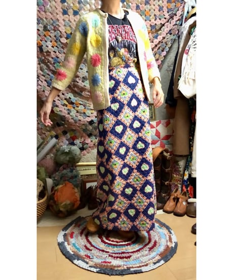 70s heart motif quietd skirt