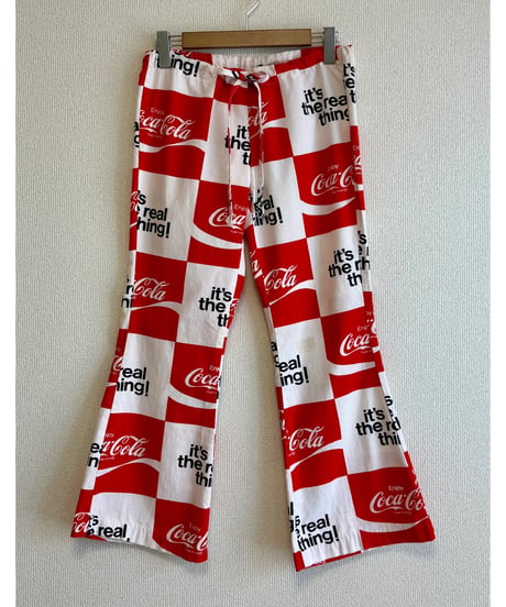 70s coca-cola print cotton pants