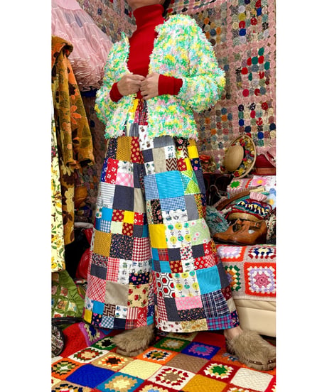 70s patchwork wide leg pants