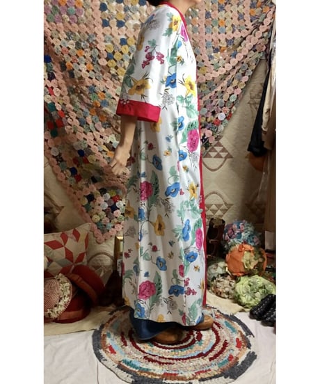 70's flower easy dress