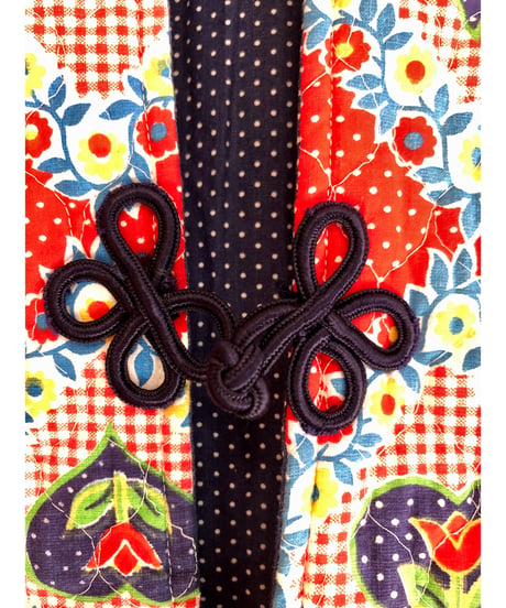 70s heart motif quilting jacket