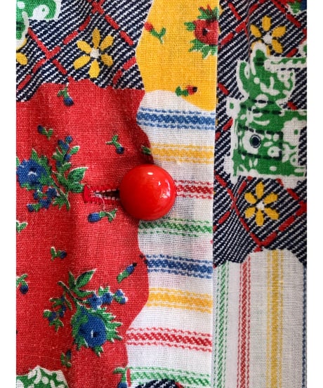 70s patchwork print dress