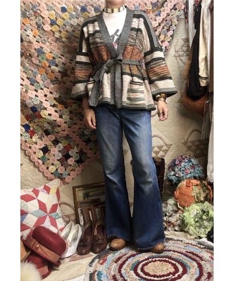 1970's mix color cardigan