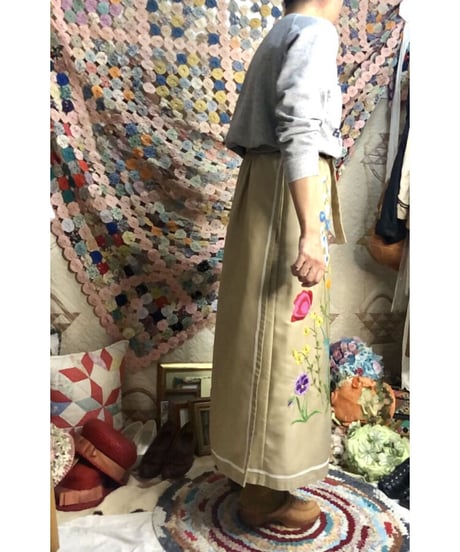 hand embroidered wrap skirt