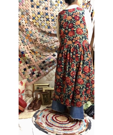 corduroy flower one-piece